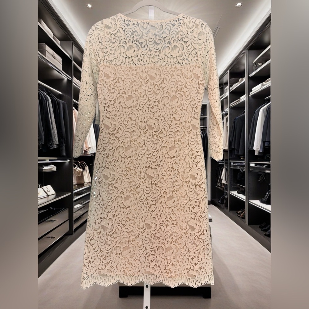 New Karen Kane Elegant Cream Lace Dress - Picture 5 of 7